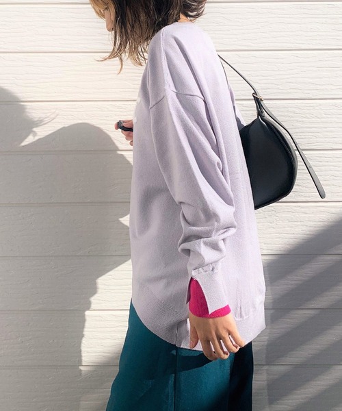 Q(キュー)の「ロゴニット(ニット/セーター・レディース・ライトグレー/オレンジ・MEDIUM)」の6枚目の写真