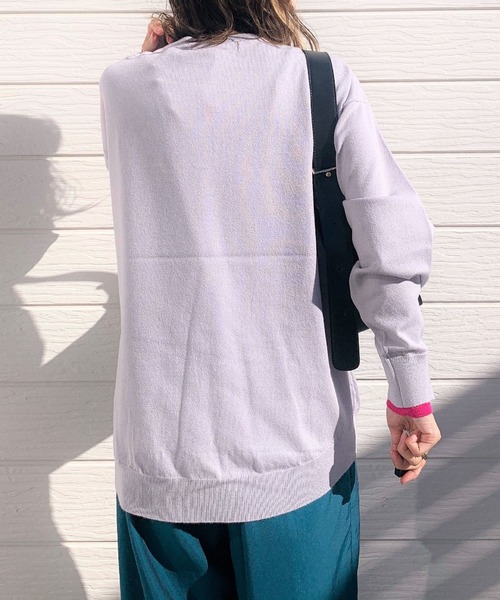 Q(キュー)の「ロゴニット(ニット/セーター・レディース・ライトグレー/オレンジ・MEDIUM)」の7枚目の写真