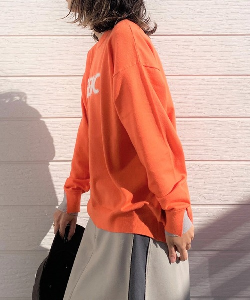 Q(キュー)の「ロゴニット(ニット/セーター・レディース・ライトグレー/オレンジ・MEDIUM)」の8枚目の写真