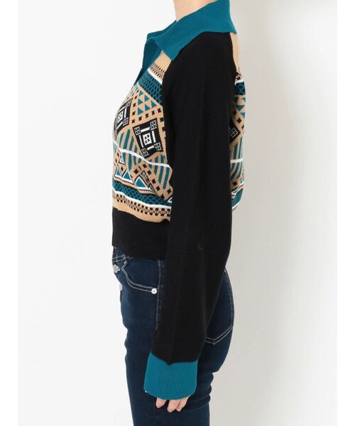 EVRIS（エヴリス）の「襟付きジャガードニット（ニット/セーター・レディース・ブルー/グリーン/ブラウン・FREE）」の19枚目の写真