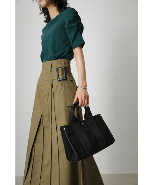 AZUL by moussy(アズールバイマウジー)の「SQUARE CANVAS TOTE BAG/スクエアキャンバストートバッグ(トートバッグ・メンズ・オフホワイト/ブラック・FREE)」の18枚目の写真