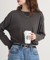 atONE ラウンドヘム サイドスリット ロングTシャツ 長袖