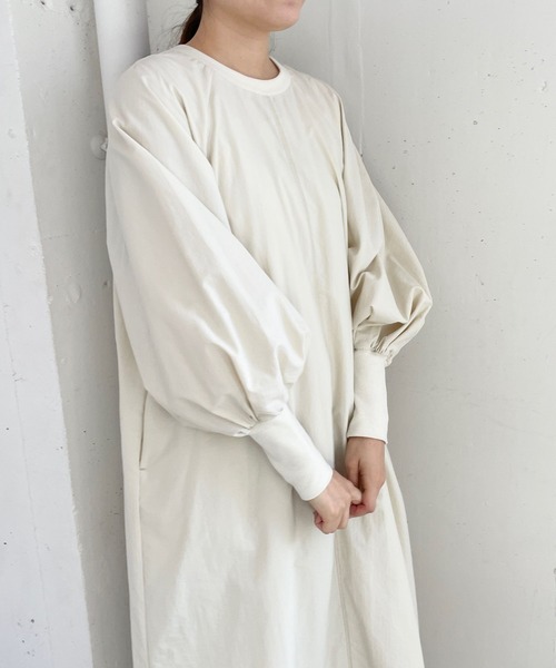 LOWRYS FARM（ローリーズファーム）の「シャカシャカソデパフワンピース　185829（ワンピース・レディース・グリーン/ブラック/アイボリー・FREE）」の7枚目の写真