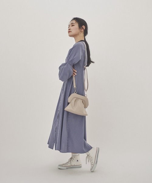 idem（イデム）の「padded gamaguchi bag/パデットがまぐちバッグ（ショルダーバッグ・レディース・ブラック/グレイッシュベージュ/ミント・FREE）」の20枚目の写真