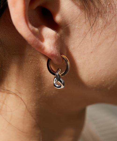 バイカラー2WAYフープピアス（ピアス（両耳用））｜ear
