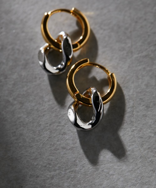 Philippe Audibert◆2トーンリング付きフープピアス /バイカラー Philippe Audibert◇2トーンリング付きフープピアス /バイカラー
