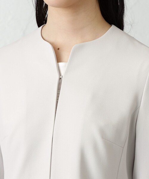 新品♥定価23000円◆AMACA　 ノーカラージャケット 42◆大きいサイズ AMACA / アマカ （レディース） ノーカラージャケット