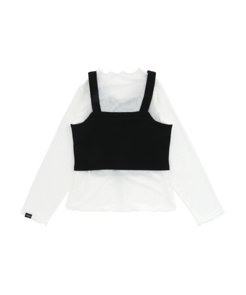 JENNI love（ジェニィラブ）の「テレコビスチェ付きシアーロンT（Tシャツ/カットソー・キッズ・サックスブルー/ブラック/ベージュ・130cm/140cm/150cm/160cm）」の9枚目の写真