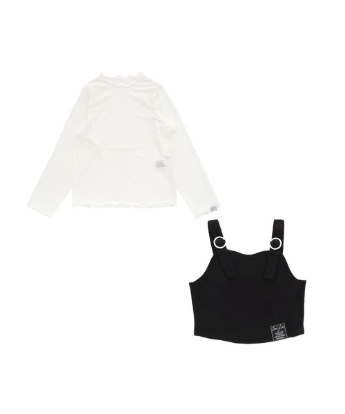 JENNI love（ジェニィラブ）の「テレコビスチェ付きシアーロンT（Tシャツ/カットソー・キッズ・サックスブルー/ブラック/ベージュ・130cm/140cm/150cm/160cm）」の10枚目の写真