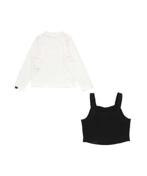 JENNI love（ジェニィラブ）の「テレコビスチェ付きシアーロンT（Tシャツ/カットソー・キッズ・サックスブルー/ブラック/ベージュ・130cm/140cm/150cm/160cm）」の11枚目の写真