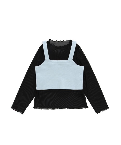 JENNI love（ジェニィラブ）の「テレコビスチェ付きシアーロンT（Tシャツ/カットソー・キッズ・サックスブルー/ブラック/ベージュ・130cm/140cm/150cm/160cm）」の17枚目の写真
