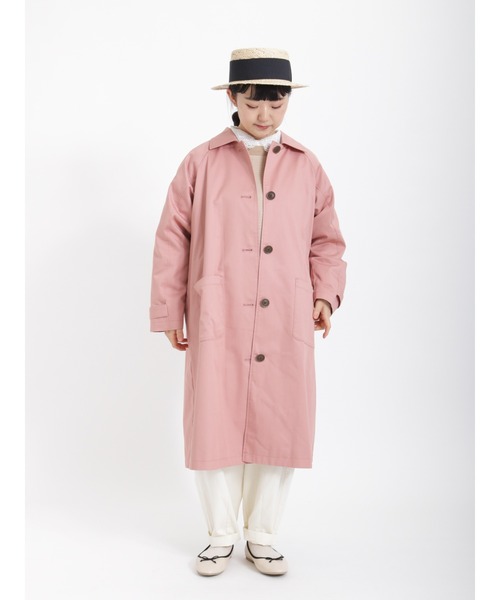 Samansa Mos2（サマンサ モスモス）の「【花粉ブロック】ステンカラーコート（ステンカラーコート・レディース・ベージュ/ネイビー/カーキ/ピンク/ミント・ﾌﾘ-）」の6枚目の写真