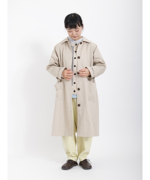 Samansa Mos2（サマンサ モスモス）の「【花粉ブロック】ステンカラーコート（ステンカラーコート・レディース・ベージュ/ネイビー/カーキ/ピンク/ミント・ﾌﾘ-）」の7枚目の写真