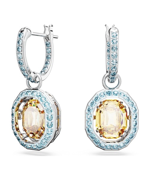 【公式】【スワロフスキー】Chroma ドロップピアス オクタゴンカット マルチカラー ロジウム・プレーティング