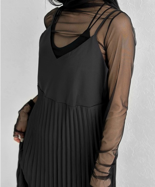 LVEU.(ラブユ.)の「【LVEU.】プリーツキャミソールロングワンピース / キャミワンピ プリーツワンピ ロングワンピ ブラック ZOZOTOWN限定(ワンピース・レディース・ブラック・FREE)」の14枚目の写真
