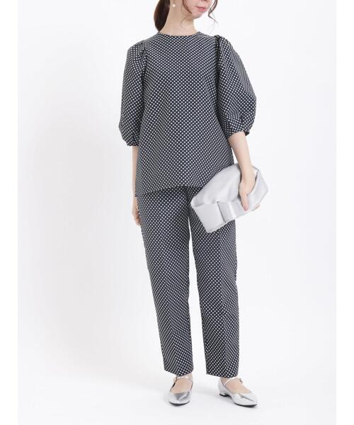 Te chichi（テチチ）の「ドットジャカードボリュームブラウス（セットアップ可）（シャツ/ブラウス・レディース・ネイビー/グレー・ﾌﾘ-）」の18枚目の写真