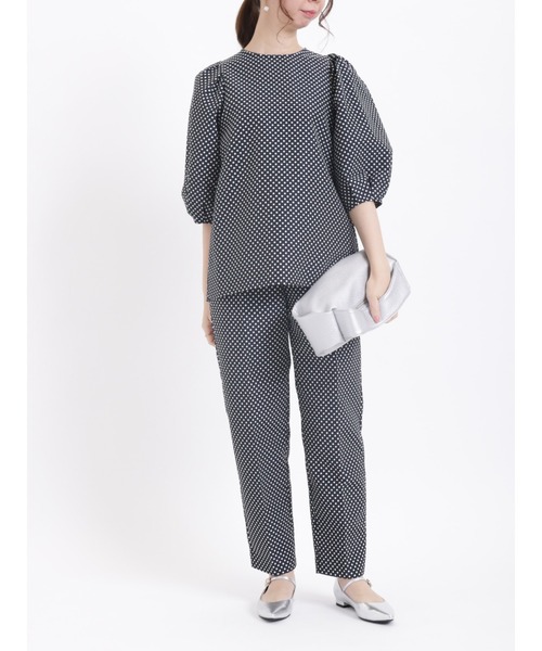 Te chichi（テチチ）の「ドットジャカードボリュームブラウス（セットアップ可）（シャツ/ブラウス・レディース・ネイビー/グレー・ﾌﾘ-）」の15枚目の写真