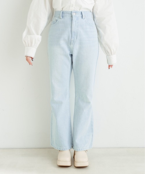 OLIVE des OLIVE（オリーブデオリーブ）の「【S/Mサイズ】セミフレアデニムパンツ（デニムパンツ・レディース・ブルー/サックスブルー/ピンク・SMALL/MEDIUM）」の5枚目の写真