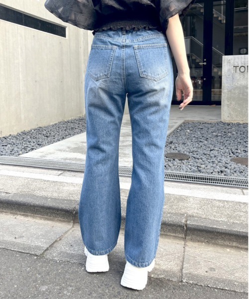 OLIVE des OLIVE（オリーブデオリーブ）の「【S/Mサイズ】セミフレアデニムパンツ（デニムパンツ・レディース・ブルー/サックスブルー/ピンク・SMALL/MEDIUM）」の8枚目の写真