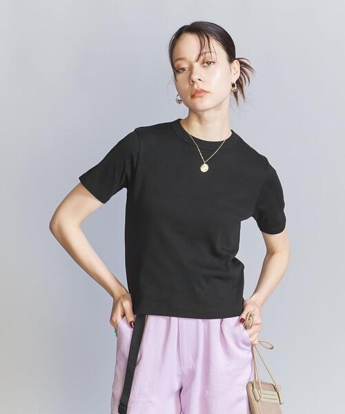 BEAUTY&YOUTH UNITED ARROWS（ビューティーアンドユースユナイテッドアローズ）の「オーガニックコットン フライス Tシャツ（Tシャツ/カットソー・レディース・オフホワイト/オリーブ/ライトブルー/ブラック・FREE）」の3枚目の写真