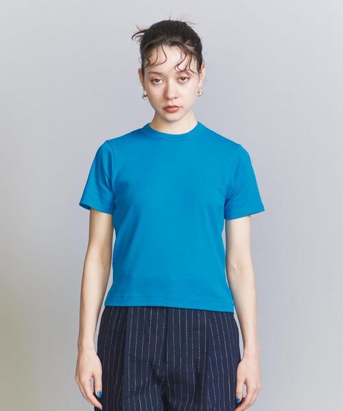BEAUTY&YOUTH UNITED ARROWS（ビューティーアンドユースユナイテッドアローズ）の「オーガニックコットン フライス Tシャツ（Tシャツ/カットソー・レディース・オフホワイト/オリーブ/ライトブルー/ブラック・FREE）」の9枚目の写真