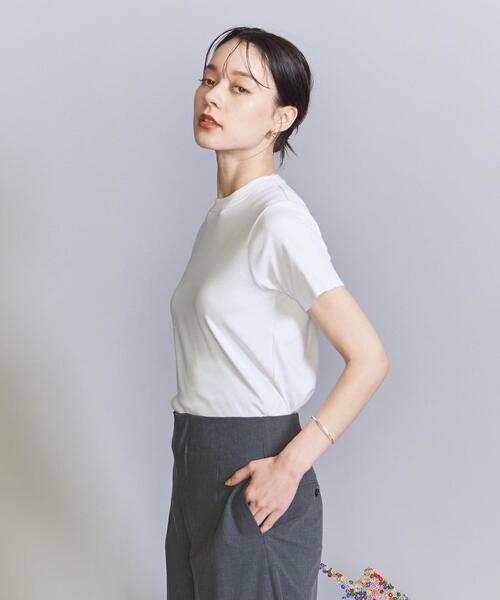 BEAUTY&YOUTH UNITED ARROWS（ビューティーアンドユースユナイテッドアローズ）の「オーガニックコットン フライス Tシャツ（Tシャツ/カットソー・レディース・オフホワイト/オリーブ/ライトブルー/ブラック・FREE）」の14枚目の写真