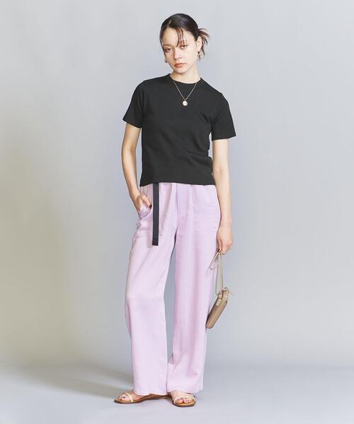 BEAUTY&YOUTH UNITED ARROWS（ビューティーアンドユースユナイテッドアローズ）の「オーガニックコットン フライス Tシャツ（Tシャツ/カットソー・レディース・オフホワイト/オリーブ/ライトブルー/ブラック・FREE）」の16枚目の写真