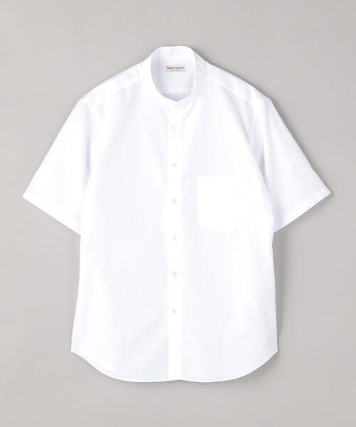 美品 ユナイテッドアローズ 白 リネン フレンチ バンドカラー 