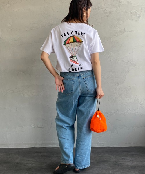 The Endless Summer（エンドレスサマー）の「[THE ENDLESS SUMMER/エンドレスサマー] 別注 パラシュートBUHI刺繍Tシャツ（Tシャツ/カットソー・レディース・ホワイト/ネイビー・XL/M/L）」の15枚目の写真