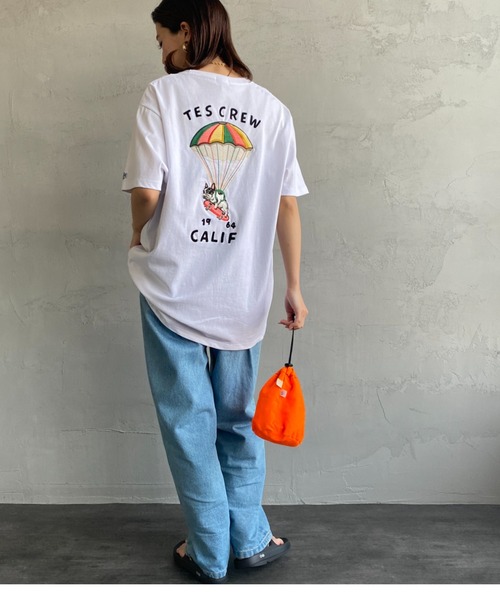The Endless Summer（エンドレスサマー）の「[THE ENDLESS SUMMER/エンドレスサマー] 別注 パラシュートBUHI刺繍Tシャツ（Tシャツ/カットソー・レディース・ホワイト/ネイビー・XL/M/L）」の18枚目の写真