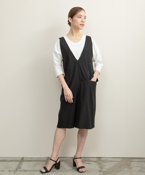 Liyoca(リヨカ)の「【Liyoca】リネンテンセルハーフサロペット(サロペット/オーバーオール・レディース・ブラック/ベージュ・FREE)」の10枚目の写真