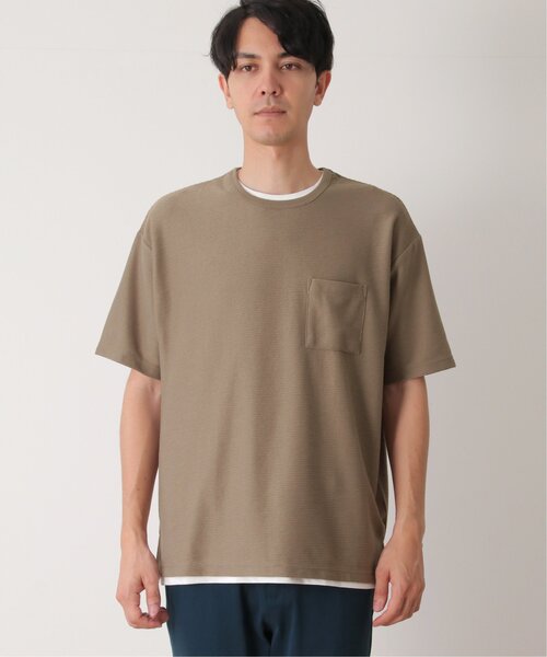 ikka(イッカ)の「【2点セット】リップルTシャツインナーセット(Tシャツ/カットソー・メンズ・オリーブ/ベージュ/ネイビー・S/M/L/XL)」の5枚目の写真