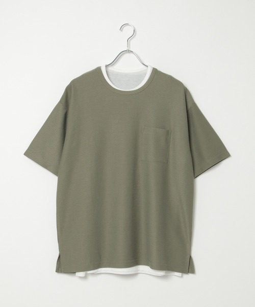 ikka(イッカ)の「【2点セット】リップルTシャツインナーセット(Tシャツ/カットソー・メンズ・オリーブ/ベージュ/ネイビー・S/M/L/XL)」の20枚目の写真