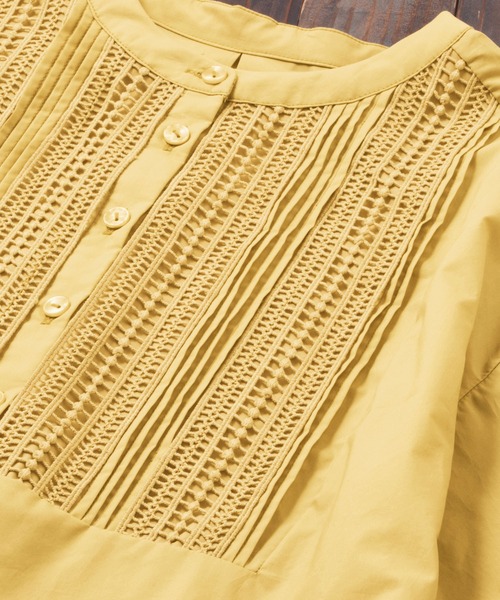 【セール】ピンタックレース使いチュニックブラウス（チュニック）｜Viola e Viola（ヴィオラエヴィオラ）