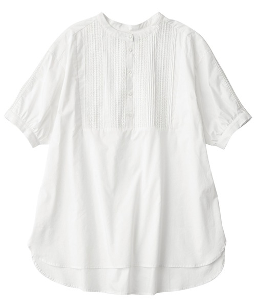 【セール】ピンタックレース使いチュニックブラウス（チュニック）｜Viola e Viola（ヴィオラエヴィオラ）