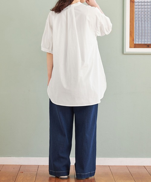 【セール】ピンタックレース使いチュニックブラウス（チュニック）｜Viola e Viola（ヴィオラエヴィオラ）