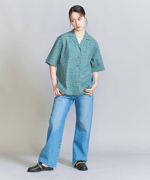 BEAUTY&YOUTH コットンシュリンクレオパードショートスリーブシャツ BEAUTY&YOUTH UNITED ARROWS（ビューティーアンドユース