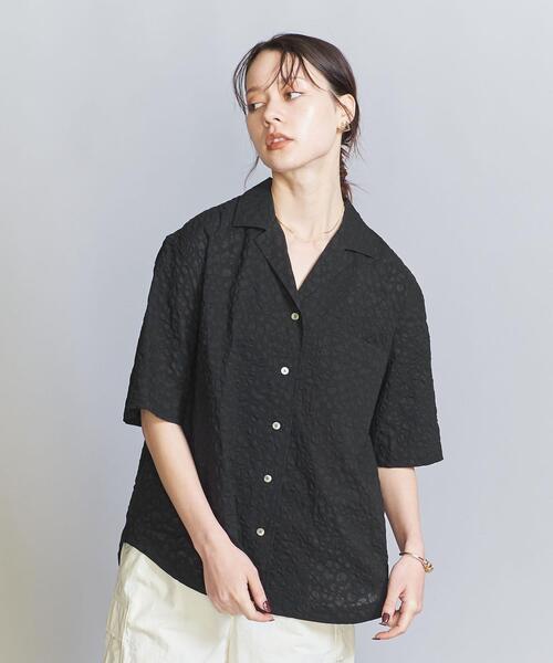 BEAUTY&YOUTH コットンシュリンクレオパードショートスリーブシャツ BEAUTY&YOUTH UNITED ARROWS（ビューティーアンドユース