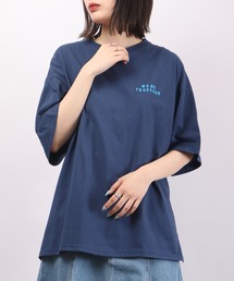 spiritoso スケーター カップルプリント 半袖Tシャツ