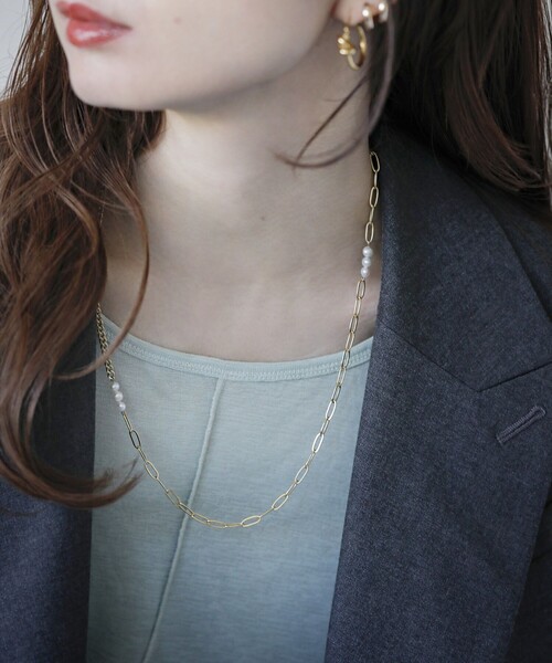 quaranciel: パール デザイン ロング ネックレス（ネックレス  