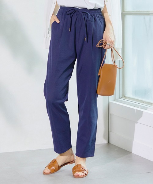 CROSS FUNCTION（クロスファンクション）の「《ストレッチ・シワになりにくい》さらっと速乾 きれいめイージータックパンツ【CF/クロスファンクション】（その他パンツ・レディース・アーミー/ライトベージュ/クリアブラック/ロイヤルブルー/クリーム/アイボリー/ネイビー/ベージュ/カーキ/チャコールグレー/ブラック・M/L/LL）」の11枚目の写真