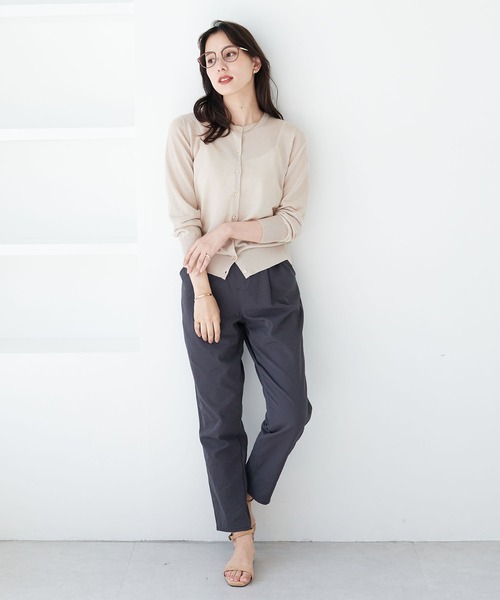 CROSS FUNCTION（クロスファンクション）の「《ストレッチ・シワになりにくい》さらっと速乾 きれいめイージータックパンツ【CF/クロスファンクション】（その他パンツ・レディース・アーミー/ライトベージュ/クリアブラック/ロイヤルブルー/クリーム/アイボリー/ネイビー/ベージュ/カーキ/チャコールグレー/ブラック・M/L/LL）」の22枚目の写真