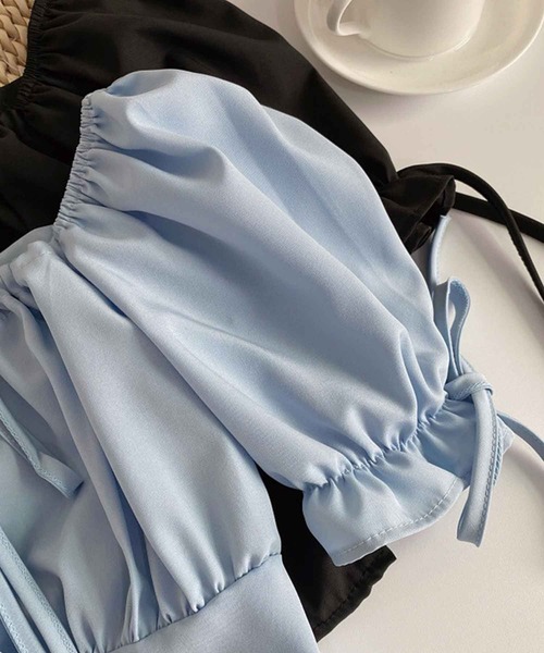 SPIGA（スピーガ）の「袖ﾘﾎﾞﾝ2wayﾌﾘﾙﾌﾞﾗｳｽ（シャツ/ブラウス・レディース・ホワイト/ブラック/ブルー/ピンク・FREE）」の12枚目の写真