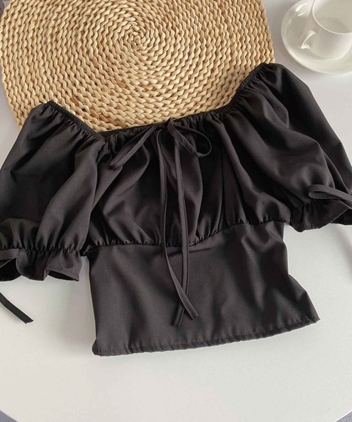 SPIGA（スピーガ）の「袖ﾘﾎﾞﾝ2wayﾌﾘﾙﾌﾞﾗｳｽ（シャツ/ブラウス・レディース・ホワイト/ブラック/ブルー/ピンク・FREE）」の10枚目の写真