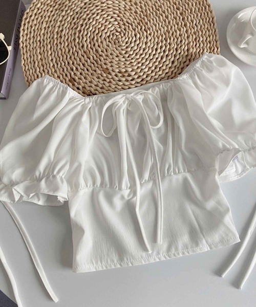 SPIGA（スピーガ）の「袖ﾘﾎﾞﾝ2wayﾌﾘﾙﾌﾞﾗｳｽ（シャツ/ブラウス・レディース・ホワイト/ブラック/ブルー/ピンク・FREE）」の9枚目の写真