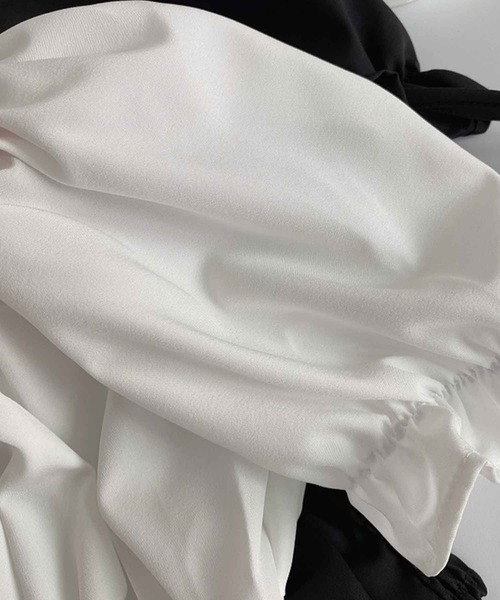 SPIGA（スピーガ）の「袖ﾘﾎﾞﾝ2wayﾌﾘﾙﾌﾞﾗｳｽ（シャツ/ブラウス・レディース・ホワイト/ブラック/ブルー/ピンク・FREE）」の8枚目の写真