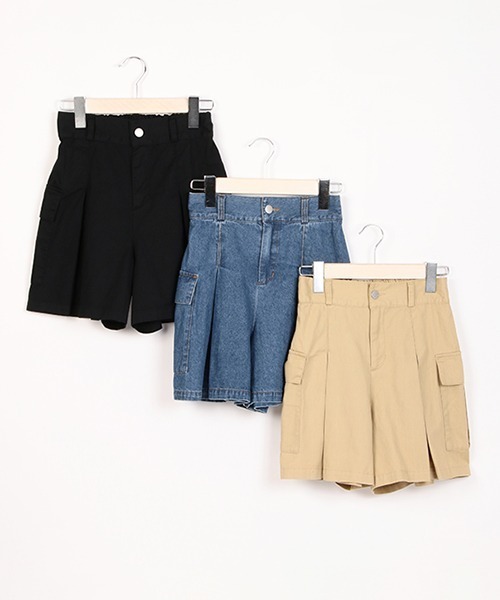 LOVETOXIC(ラブトキシック)の「カーゴボックスプリーツキュロット(スカート・キッズ・ブラック/ブルー/ベージュ・S/L/M)」の7枚目の写真