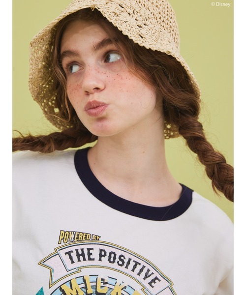 Disney(ディズニー)の「リンガーTシャツ/Mickey(Tシャツ/カットソー・レディース・レッド/ネイビー・FREE)」の7枚目の写真