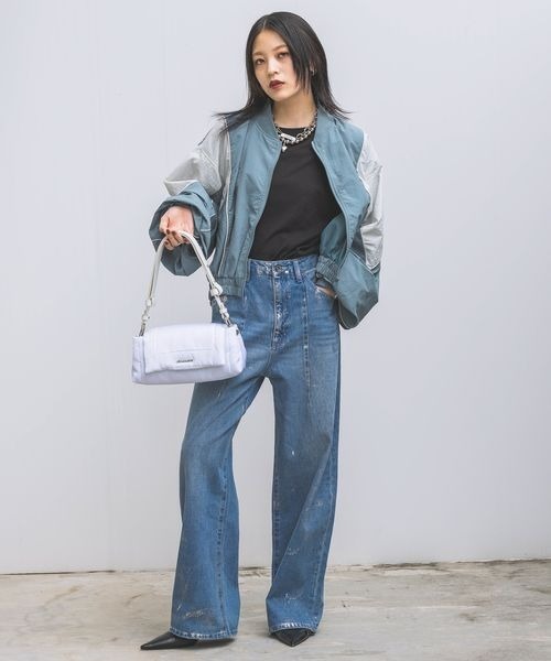 JEANASIS（ジーナシス）の「パファーナイロンショルダーBAG/976418（ショルダーバッグ・レディース・カーキ/ホワイト/ブラック・FREE）」の7枚目の写真