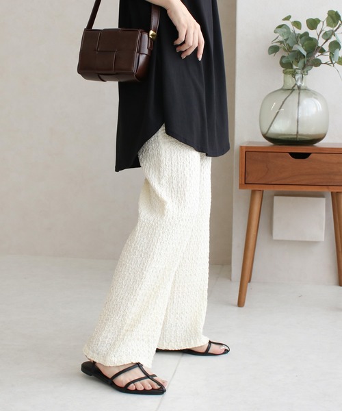 Social GIRL(ソーシャルガール)の「ジャガードストレートパンツ(その他パンツ・レディース・ブラック/ベージュ/ブルー/オフホワイト・M)」の10枚目の写真